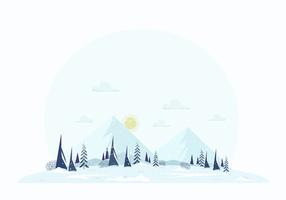Vetorial, inverno, paisagem, ilustração vetor