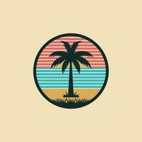 tropical ilha conceito logotipo Projeto vetor com Palma árvore