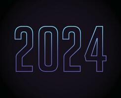 2024 feliz Novo ano abstrato ciano gráfico Projeto vetor logotipo símbolo ilustração com roxa fundo