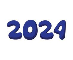 2024 feliz Novo ano abstrato azul gráfico Projeto vetor logotipo símbolo ilustração