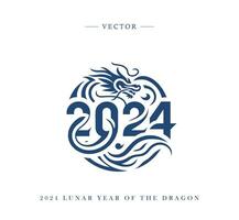 chinês Novo ano do a Dragão 2024 vetor