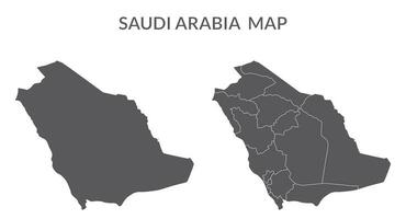 saudita arábia mapa. mapa do saudita arábia dentro conjunto dentro cinzento cor vetor