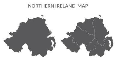 norte Irlanda mapa. mapa do norte Irlanda conjunto dentro cinzento cor vetor