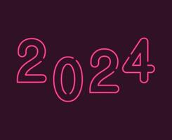 2024 feliz Novo ano abstrato Rosa gráfico Projeto vetor logotipo símbolo ilustração com roxa fundo