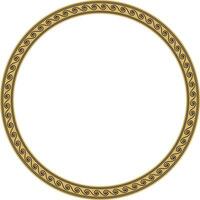 vetor volta ouro clássico quadro. grego onda meandro. padrões do Grécia e antigo Roma. círculo europeu fronteira
