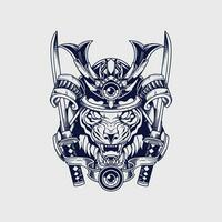 japonês Deus do guerra mitológico personagem logotipo, tigre Deus logotipo modelo vetor