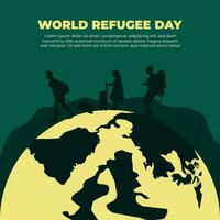 mundo refugiado dia bandeira Projeto vetor