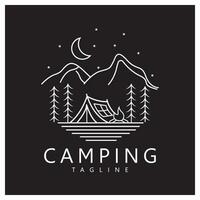 pinho árvores e acampamento barraca texturizado logotipo Projeto vetor
