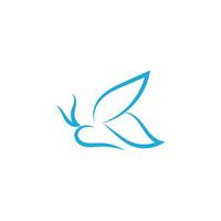 azul borboleta simples silhueta logotipo vetor modelo