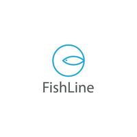 peixe logotipo simples linha arte vetor