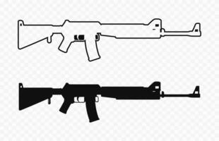 arma máquina arma de fogo silhueta esboço vetor