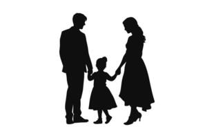 uma família Preto silhueta vetor, uma feliz família clipart vetor