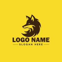 Raposa animal logotipo e ícone limpar \ limpo plano moderno minimalista o negócio e luxo marca logotipo Projeto editável vetor