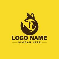 Raposa animal logotipo e ícone limpar \ limpo plano moderno minimalista o negócio e luxo marca logotipo Projeto editável vetor