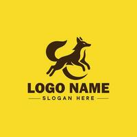 Raposa animal logotipo e ícone limpar \ limpo plano moderno minimalista o negócio e luxo marca logotipo Projeto editável vetor