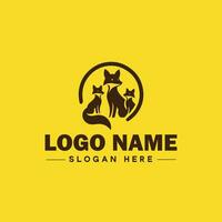 Raposa animal logotipo e ícone limpar \ limpo plano moderno minimalista o negócio e luxo marca logotipo Projeto editável vetor