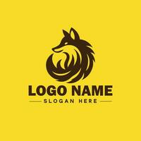 Raposa animal logotipo e ícone limpar \ limpo plano moderno minimalista o negócio e luxo marca logotipo Projeto editável vetor