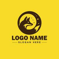 Raposa animal logotipo e ícone limpar \ limpo plano moderno minimalista o negócio e luxo marca logotipo Projeto editável vetor