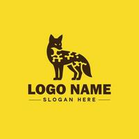 Raposa animal logotipo e ícone limpar \ limpo plano moderno minimalista o negócio e luxo marca logotipo Projeto editável vetor