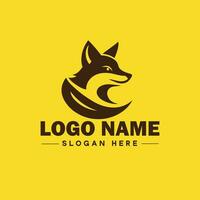 Raposa animal logotipo e ícone limpar \ limpo plano moderno minimalista o negócio e luxo marca logotipo Projeto editável vetor