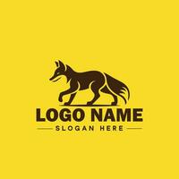 Raposa animal logotipo e ícone limpar \ limpo plano moderno minimalista o negócio e luxo marca logotipo Projeto editável vetor