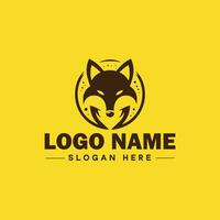 Raposa animal logotipo e ícone limpar \ limpo plano moderno minimalista o negócio e luxo marca logotipo Projeto editável vetor