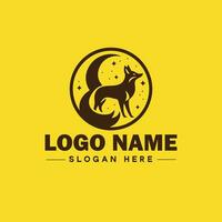 Raposa animal logotipo e ícone limpar \ limpo plano moderno minimalista o negócio e luxo marca logotipo Projeto editável vetor