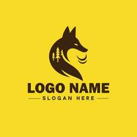 Raposa animal logotipo e ícone limpar \ limpo plano moderno minimalista o negócio e luxo marca logotipo Projeto editável vetor