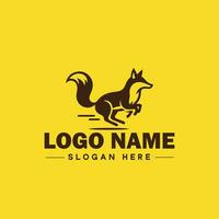 Raposa animal logotipo e ícone limpar \ limpo plano moderno minimalista o negócio e luxo marca logotipo Projeto editável vetor