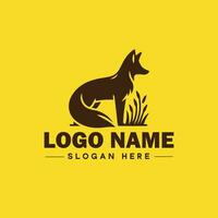 Raposa animal logotipo e ícone limpar \ limpo plano moderno minimalista o negócio e luxo marca logotipo Projeto editável vetor