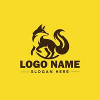 Raposa animal logotipo e ícone limpar \ limpo plano moderno minimalista o negócio e luxo marca logotipo Projeto editável vetor