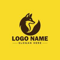 Raposa animal logotipo e ícone limpar \ limpo plano moderno minimalista o negócio e luxo marca logotipo Projeto editável vetor