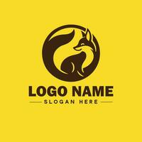 Raposa animal logotipo e ícone limpar \ limpo plano moderno minimalista o negócio e luxo marca logotipo Projeto editável vetor