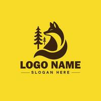 Raposa animal logotipo e ícone limpar \ limpo plano moderno minimalista o negócio e luxo marca logotipo Projeto editável vetor