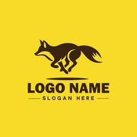 Raposa animal logotipo e ícone limpar \ limpo plano moderno minimalista o negócio e luxo marca logotipo Projeto editável vetor