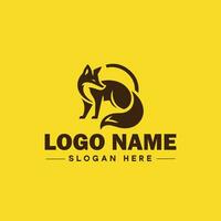 Raposa animal logotipo e ícone limpar \ limpo plano moderno minimalista o negócio e luxo marca logotipo Projeto editável vetor