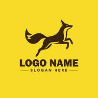 Raposa animal logotipo e ícone limpar \ limpo plano moderno minimalista o negócio e luxo marca logotipo Projeto editável vetor