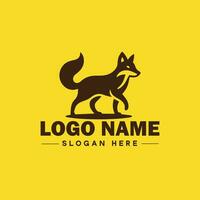 Raposa animal logotipo e ícone limpar \ limpo plano moderno minimalista o negócio e luxo marca logotipo Projeto editável vetor