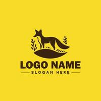 Raposa animal logotipo e ícone limpar \ limpo plano moderno minimalista o negócio e luxo marca logotipo Projeto editável vetor