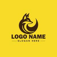 Raposa animal logotipo e ícone limpar \ limpo plano moderno minimalista o negócio e luxo marca logotipo Projeto editável vetor