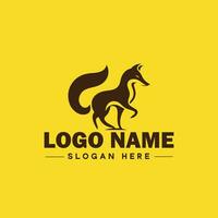 Raposa animal logotipo e ícone limpar \ limpo plano moderno minimalista o negócio e luxo marca logotipo Projeto editável vetor