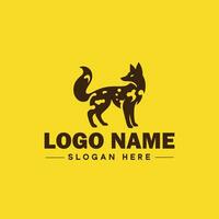 Raposa animal logotipo e ícone limpar \ limpo plano moderno minimalista o negócio e luxo marca logotipo Projeto editável vetor