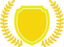 escudo e folha logotipo vetor ilustração