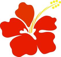vermelho hibisco flor ícone vetor ilustração