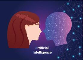 artificial inteligência e humanos, robô Socorro vetor