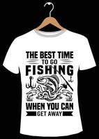 design de camiseta de pesca. vetor