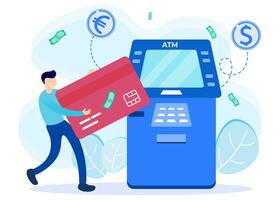 ilustração vetorial personagem de desenho animado gráfico de atm vetor