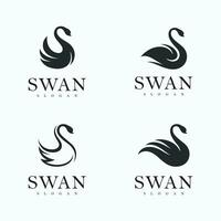 cisne logotipo simples e elegante vetor símbolo