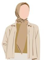 muçulmano mulher desgasta blusa e hijab vetor