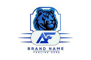 af tigre logotipo azul Projeto. vetor logotipo Projeto para negócios.